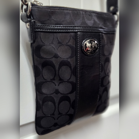 Black CC Monogram Coach Hipster/Crossbody Bag - Picture 1 of 14